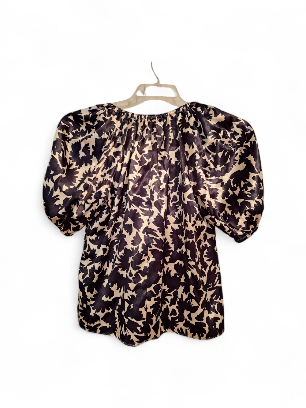 Ulla Johnson Neema Raven Tie Neck Satin Top - Picture 3 of 5
